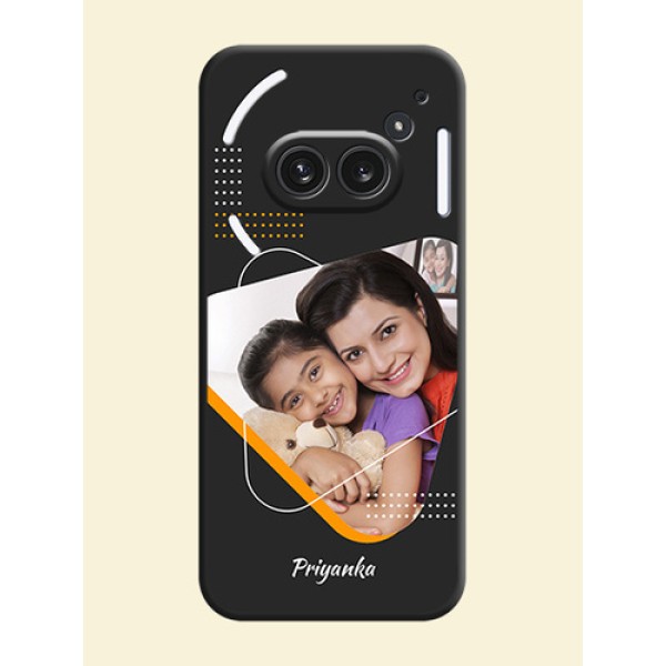 Yellow Triangle on Photo On Space Black Custom Soft Matte Mobile Back Cover - Nothing Phone 2A Plus