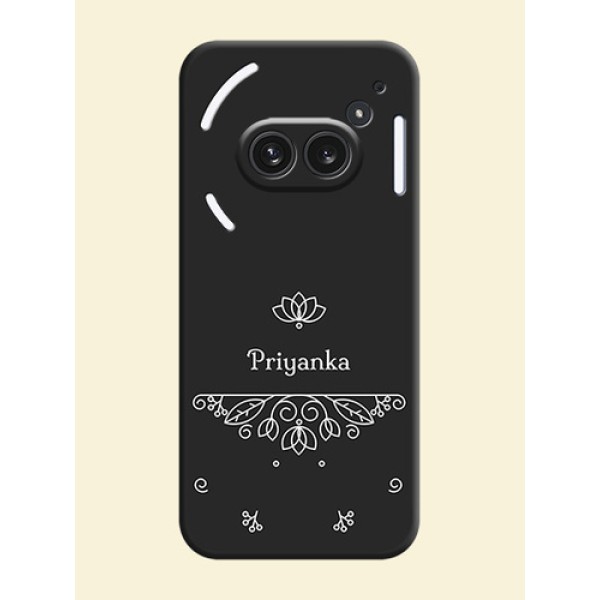 Lotus Garden Custom Text On Space Black Custom Soft Matte Mobile Back Cover - Nothing Phone 2A Plus Lotus Garden Custom Text On Space Black Custom Soft Matte Mobile Back Cover - Nothing Phone 2A Plus