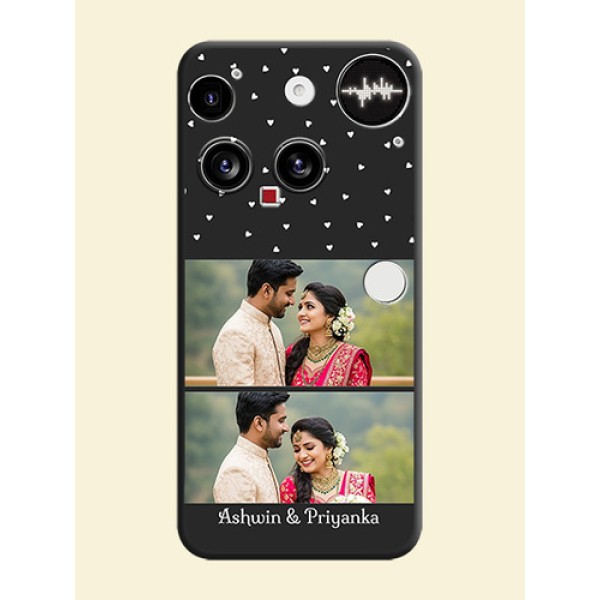 Miniature Love Symbols with Name On Space Black Custom Soft Matte Mobile Back Cover - Nothing Phone 3 5G Miniature Love Symbols with Name On Space Black Custom Soft Matte Mobile Back Cover - Nothing Phone 3 5G