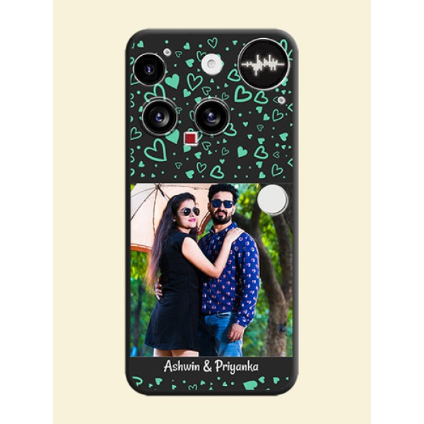 Sea Green Indefinite Love Pattern on Photo On Space Black Custom Soft Matte Mobile Back Cover - Nothing Phone 3 5G