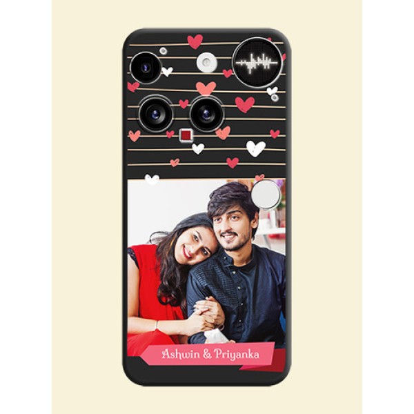 Love Pattern with Name on Pink Ribbon on Photo On Space Black Custom Soft Matte Mobile Back Cover - Nothing Phone 3 5G Love Pattern with Name on Pink Ribbon on Photo On Space Black Custom Soft Matte Mobile Back Cover - Nothing Phone 3 5G