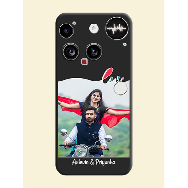 Fall in Love Pattern with Picture on Photo On Space Black Custom Soft Matte Mobile Back Cover - Nothing Phone 3 5G Fall in Love Pattern with Picture on Photo On Space Black Custom Soft Matte Mobile Back Cover - Nothing Phone 3 5G