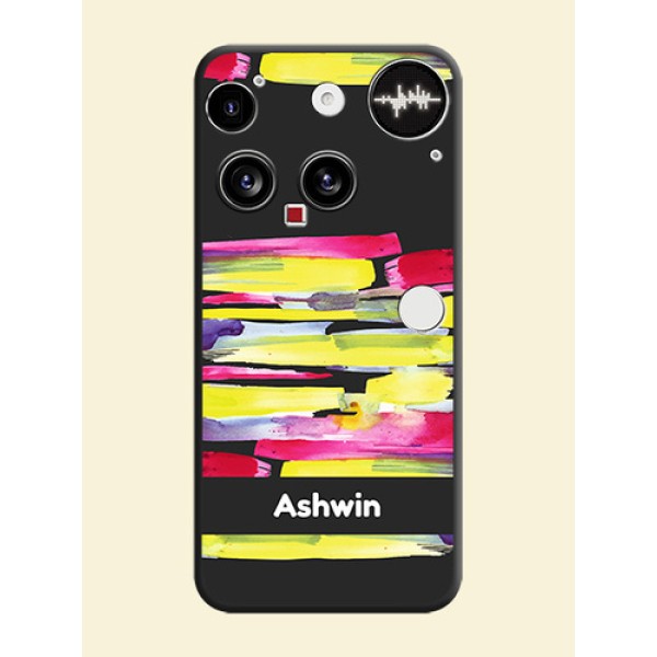 Brush Coloured On Space Black Custom Soft Matte Mobile Back Cover - Nothing Phone 3 5G Brush Coloured On Space Black Custom Soft Matte Mobile Back Cover - Nothing Phone 3 5G