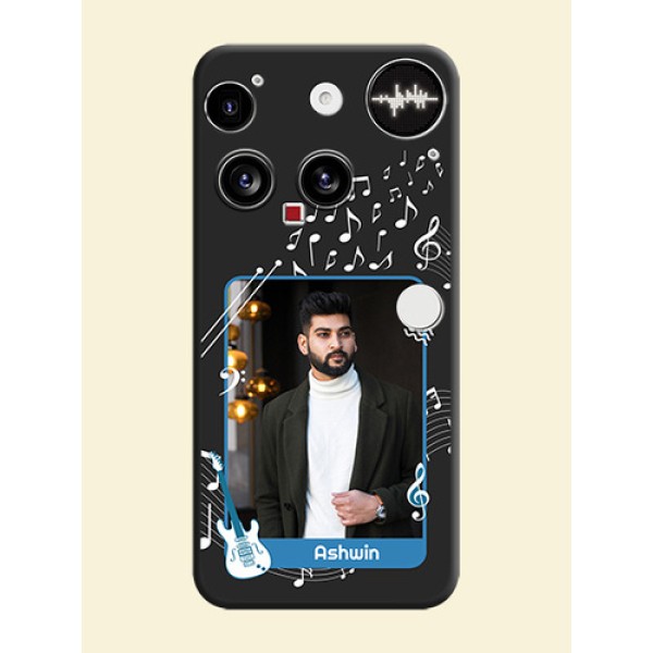 Musical Theme Design with Text on Photo On Space Black Custom Soft Matte Mobile Back Cover - Nothing Phone 3 5G Musical Theme Design with Text on Photo On Space Black Custom Soft Matte Mobile Back Cover - Nothing Phone 3 5G