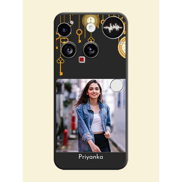 Decorative Design with Text On Space Black Custom Soft Matte Mobile Back Cover - Nothing Phone 3 5G Decorative Design with Text On Space Black Custom Soft Matte Mobile Back Cover - Nothing Phone 3 5G