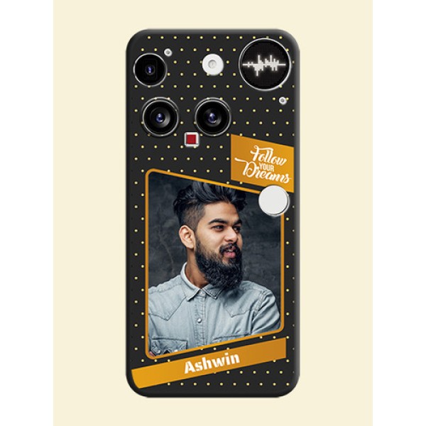 Follow Your Dreams with White Dots On Space Black Custom Soft Matte Mobile Back Cover - Nothing Phone 3 5G Follow Your Dreams with White Dots On Space Black Custom Soft Matte Mobile Back Cover - Nothing Phone 3 5G