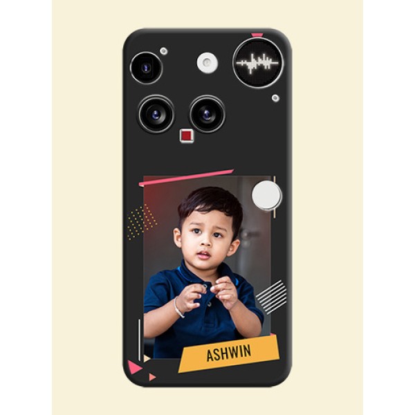 Photo Frame with Triangle Small Dots on Photo On Space Black Custom Soft Matte Mobile Back Cover - Nothing Phone 3 5G