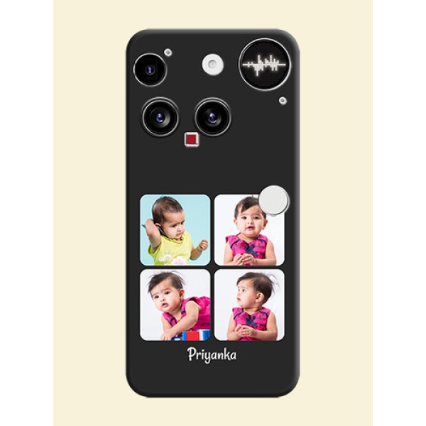 Floral Art with 6 Image Holder on Photo On Space Black Custom Soft Matte Mobile Back Cover - Nothing Phone 3 5G Floral Art with 6 Image Holder on Photo On Space Black Custom Soft Matte Mobile Back Cover - Nothing Phone 3 5G