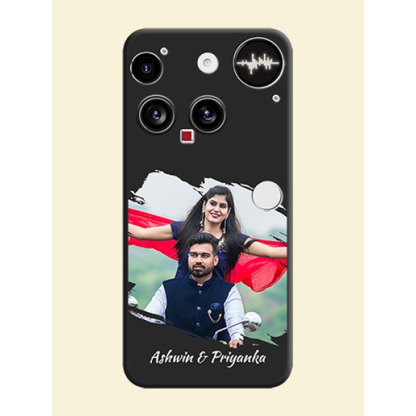 Grunge Brush Strokes on Photo On Space Black Custom Soft Matte Mobile Back Cover - Nothing Phone 3 5G Grunge Brush Strokes on Photo On Space Black Custom Soft Matte Mobile Back Cover - Nothing Phone 3 5G