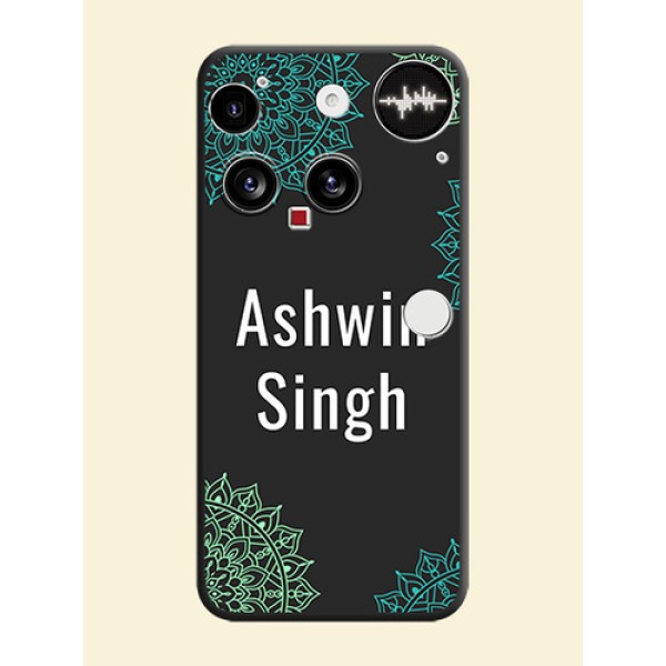 Your Name with Floral Design On Space Black Custom Soft Matte Mobile Back Cover - Nothing Phone 3 5G Your Name with Floral Design On Space Black Custom Soft Matte Mobile Back Cover - Nothing Phone 3 5G