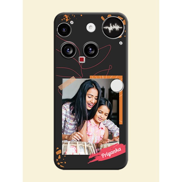 Orange Photo Frame On Space Black Custom Soft Matte Mobile Back Cover - Nothing Phone 3 5G Orange Photo Frame On Space Black Custom Soft Matte Mobile Back Cover - Nothing Phone 3 5G