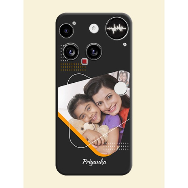 Yellow Triangle on Photo On Space Black Custom Soft Matte Mobile Back Cover - Nothing Phone 3 5G