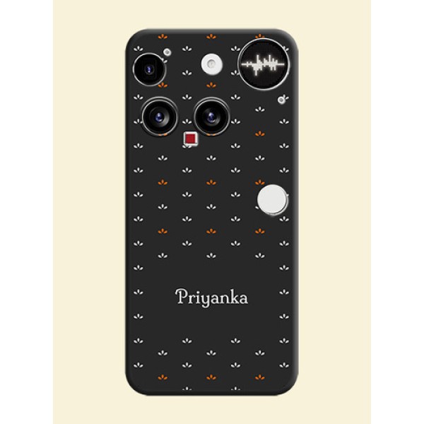 Simple Pattern With Custom Text On Space Black Custom Soft Matte Mobile Back Cover - Nothing Phone 3 5G Simple Pattern With Custom Text On Space Black Custom Soft Matte Mobile Back Cover - Nothing Phone 3 5G