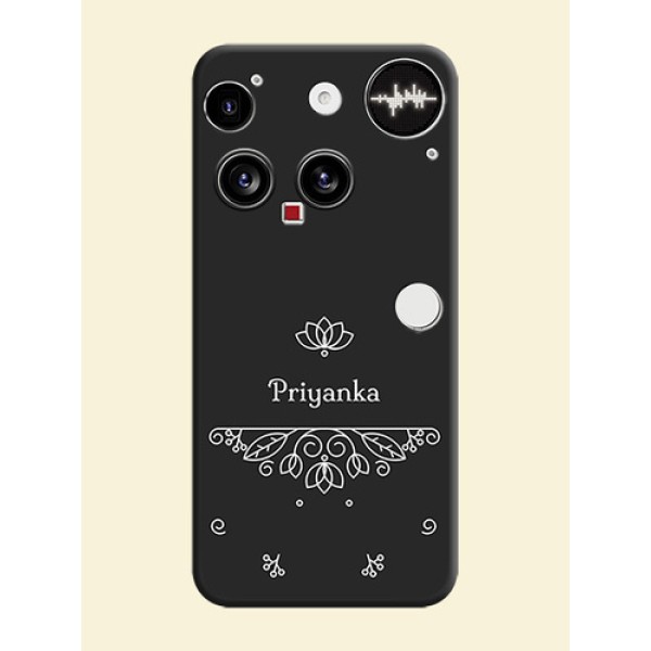 Lotus Garden Custom Text On Space Black Custom Soft Matte Mobile Back Cover - Nothing Phone 3 5G Lotus Garden Custom Text On Space Black Custom Soft Matte Mobile Back Cover - Nothing Phone 3 5G