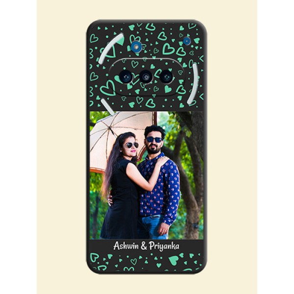 Sea Green Indefinite Love Pattern on Photo On Space Black Custom Soft Matte Mobile Back Cover - Nothing Phone 3a 5G