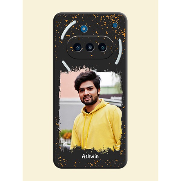 Spray Free Design on Photo On Space Black Custom Soft Matte Mobile Back Cover - Nothing Phone 3a 5G