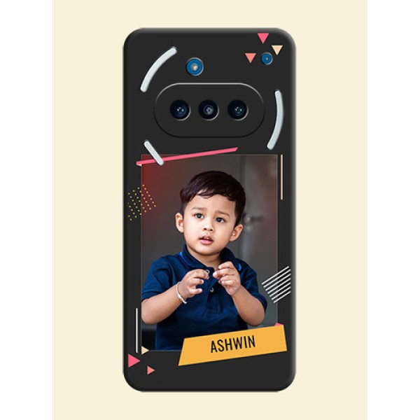 Photo Frame with Triangle Small Dots on Photo On Space Black Custom Soft Matte Mobile Back Cover - Nothing Phone 3a 5G
