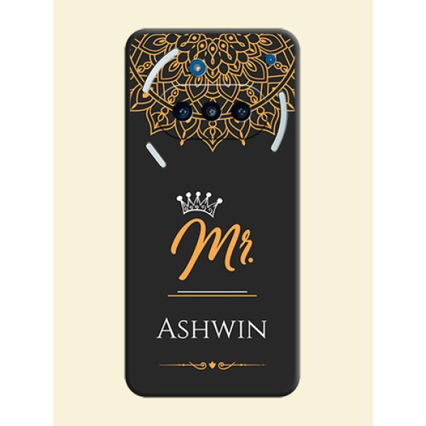 Mr Name with Floral Design On Space Black Custom Soft Matte Mobile Back Cover - Nothing Phone 3a 5G Mr Name with Floral Design On Space Black Custom Soft Matte Mobile Back Cover - Nothing Phone 3a 5G