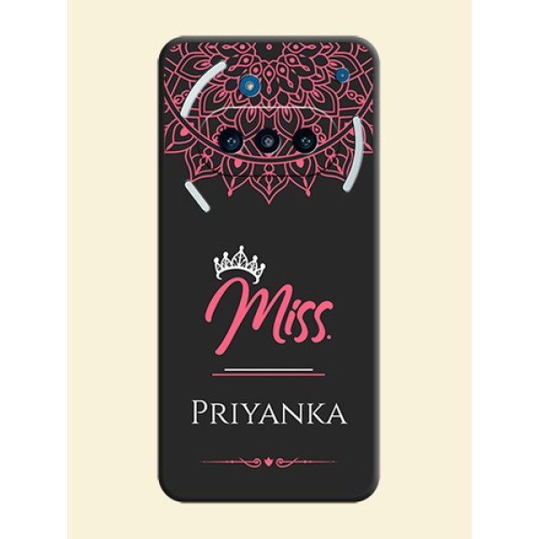 Mrs Name with Floral Design On Space Black Custom Soft Matte Mobile Back Cover - Nothing Phone 3a 5G Mrs Name with Floral Design On Space Black Custom Soft Matte Mobile Back Cover - Nothing Phone 3a 5G