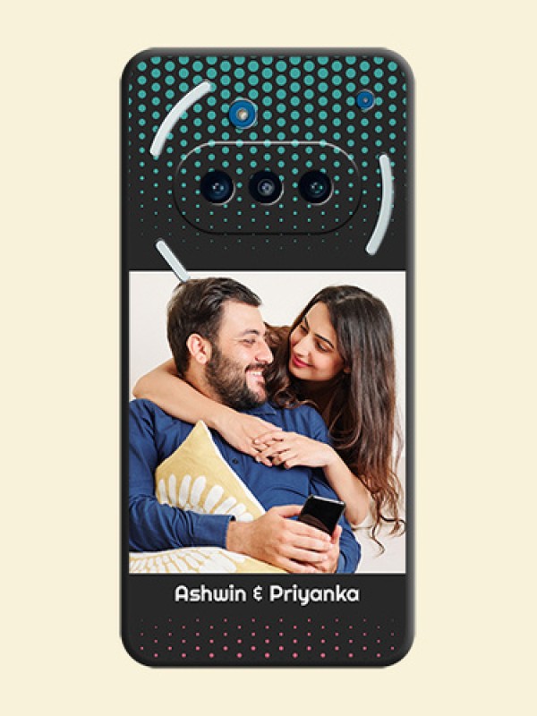 Faded Dots with Grunge Photo Frame and Text On Space Black Custom Soft Matte Mobile Back Cover - Nothing Phone 3a 5G