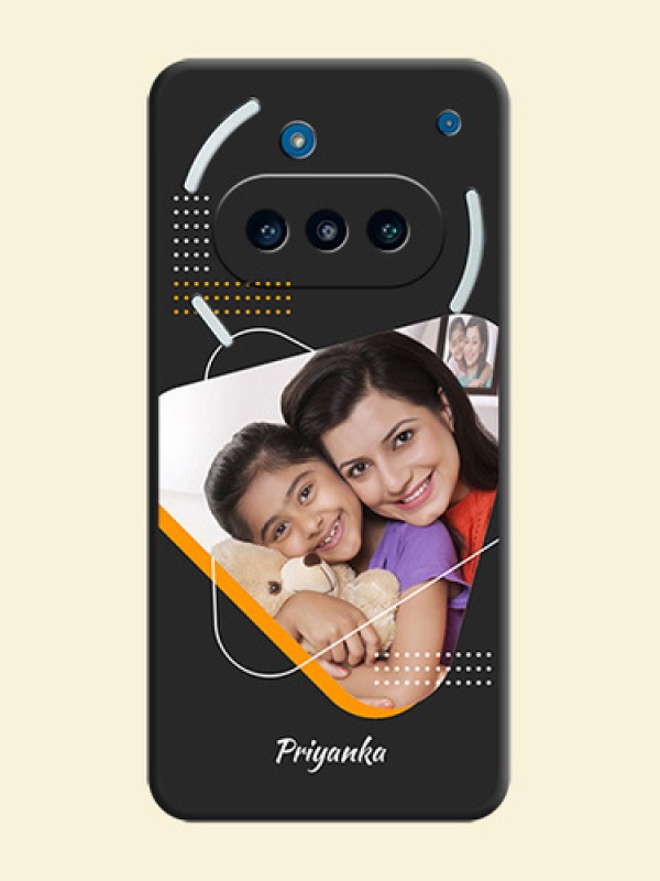 Yellow Triangle on Photo On Space Black Custom Soft Matte Mobile Back Cover - Nothing Phone 3a 5G