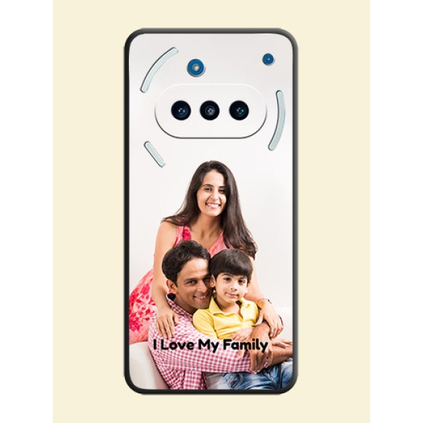 Full Single Pic Upload With Text On Space Black Custom Soft Matte Mobile Back Cover - Nothing Phone 3a 5G Full Single Pic Upload With Text On Space Black Custom Soft Matte Mobile Back Cover - Nothing Phone 3a 5G