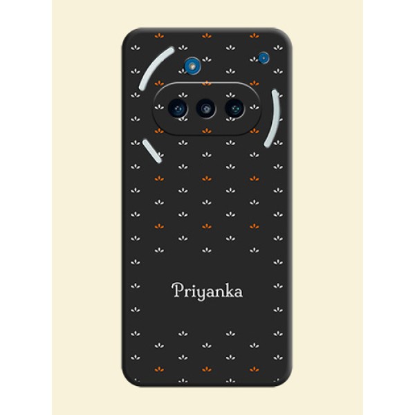 Simple Pattern With Custom Text On Space Black Custom Soft Matte Mobile Back Cover - Nothing Phone 3a 5G Simple Pattern With Custom Text On Space Black Custom Soft Matte Mobile Back Cover - Nothing Phone 3a 5G