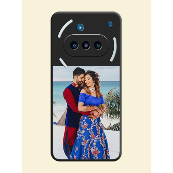 Image Upload With Space Black Color On Custom Soft Matte Mobile Back Cover - Nothing Phone 3A 5G Image Upload With Space Black Color On Custom Soft Matte Mobile Back Cover - Nothing Phone 3A 5G
