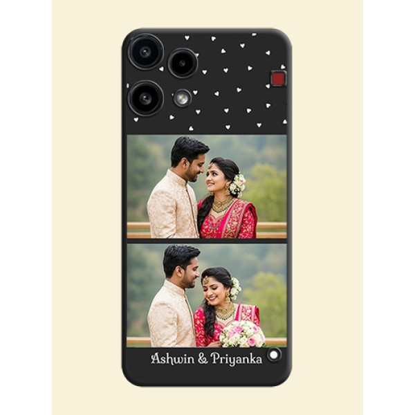 Miniature Love Symbols with Name On Space Black Custom Soft Matte Mobile Back Cover - Nothing Phone 3A Lite 5G Miniature Love Symbols with Name On Space Black Custom Soft Matte Mobile Back Cover - Nothing Phone 3A Lite 5G