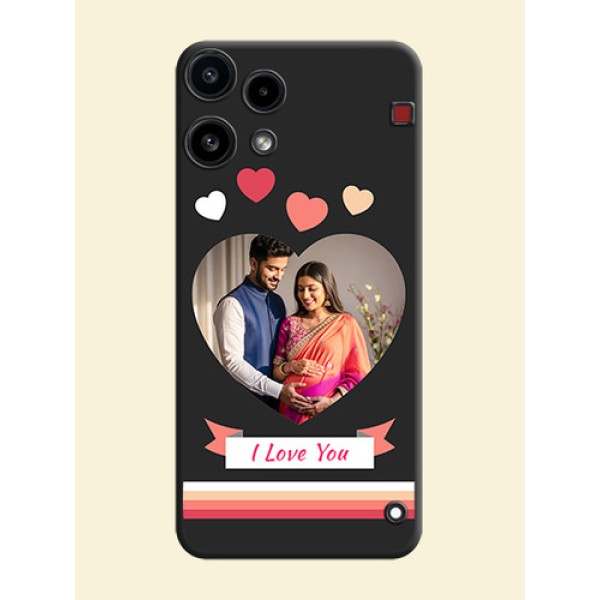 Love Shaped Photo with Colorful Stripes On Space Black Custom Soft Matte Mobile Back Cover - Nothing Phone 3A Lite 5G Love Shaped Photo with Colorful Stripes On Space Black Custom Soft Matte Mobile Back Cover - Nothing Phone 3A Lite 5G