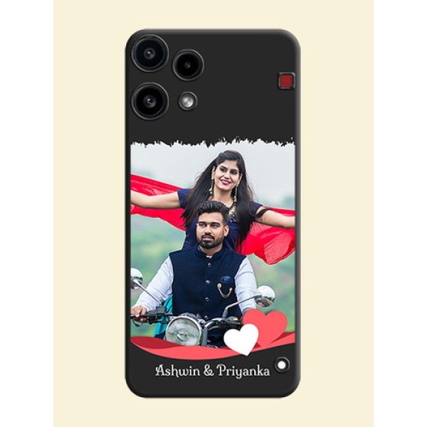 Pin Color Love Shaped Ribbon Design with Text On Space Black Custom Soft Matte Mobile Back Cover - Nothing Phone 3A Lite 5G Pin Color Love Shaped Ribbon Design with Text On Space Black Custom Soft Matte Mobile Back Cover - Nothing Phone 3A Lite 5G