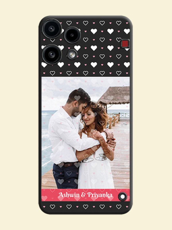 White Color Love Symbols with Text Design on Photo On Space Black Custom Soft Matte Mobile Back Cover - Nothing Phone 3A Lite 5G