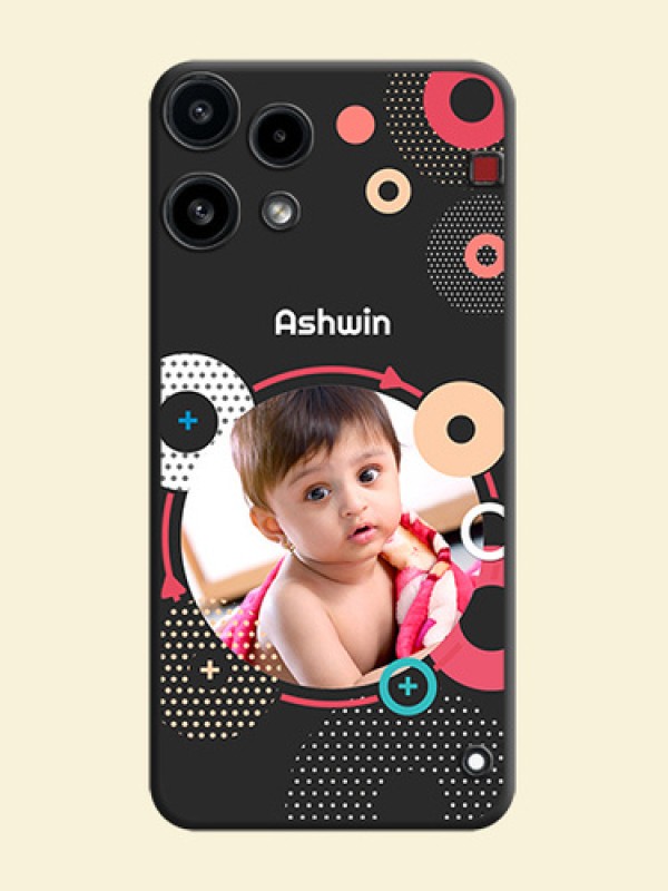 Multicoloured Round Image On Space Black Custom Soft Matte Mobile Back Cover - Nothing Phone 3A Lite 5G