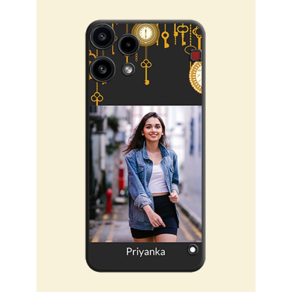 Decorative Design with Text On Space Black Custom Soft Matte Mobile Back Cover - Nothing Phone 3A Lite 5G Decorative Design with Text On Space Black Custom Soft Matte Mobile Back Cover - Nothing Phone 3A Lite 5G