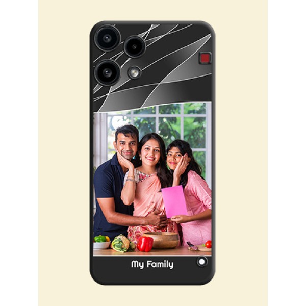 Mixed Wave Lines on Photo On Space Black Custom Soft Matte Mobile Back Cover - Nothing Phone 3A Lite 5G