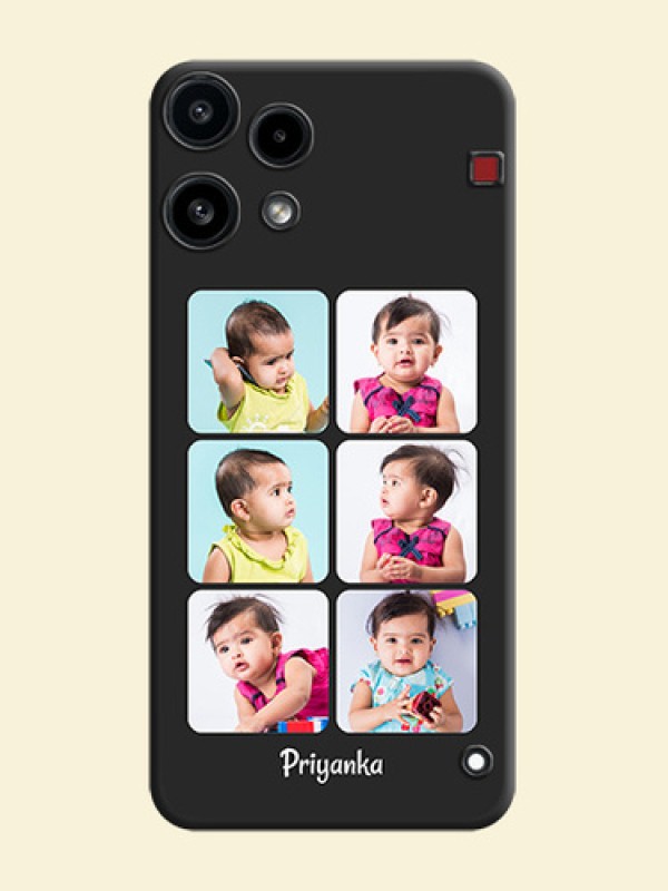 Floral Art with 6 Image Holder on Photo On Space Black Custom Soft Matte Mobile Back Cover - Nothing Phone 3A Lite 5G