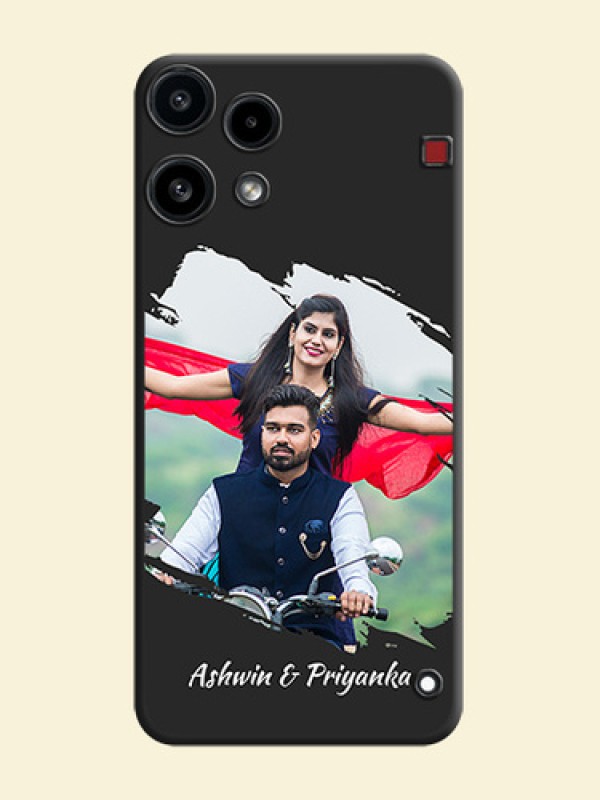 Grunge Brush Strokes on Photo On Space Black Custom Soft Matte Mobile Back Cover - Nothing Phone 3A Lite 5G