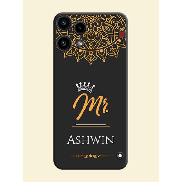 Mr Name with Floral Design On Space Black Custom Soft Matte Mobile Back Cover - Nothing Phone 3A Lite 5G Mr Name with Floral Design On Space Black Custom Soft Matte Mobile Back Cover - Nothing Phone 3A Lite 5G
