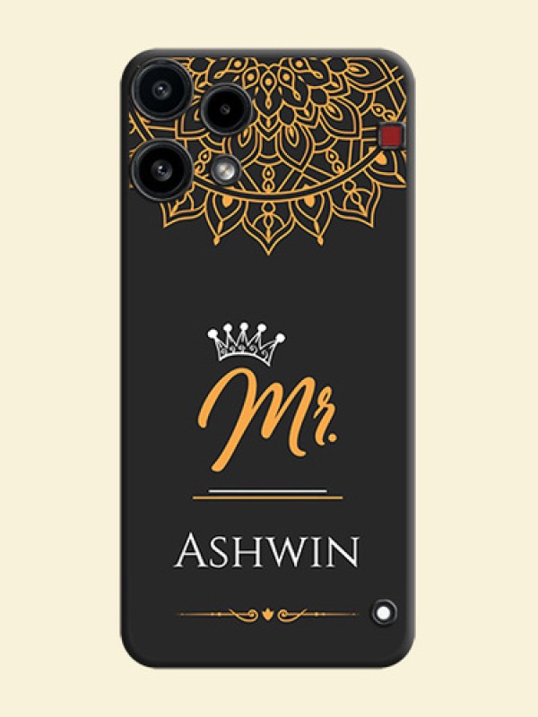 Mr Name with Floral Design On Space Black Custom Soft Matte Mobile Back Cover - Nothing Phone 3A Lite 5G