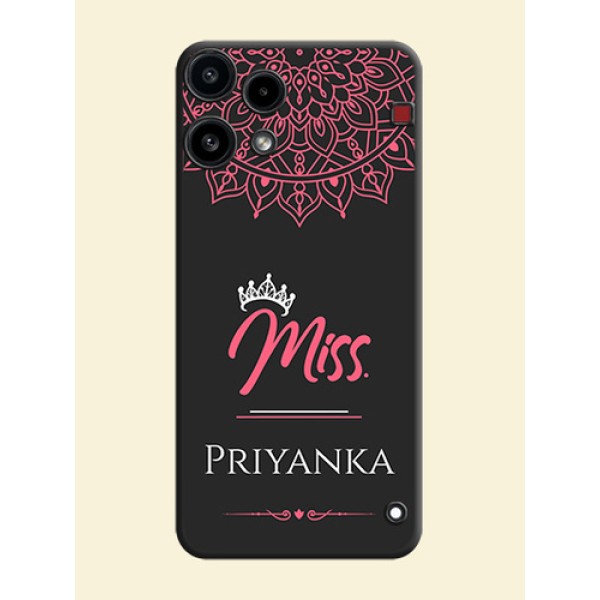 Mrs Name with Floral Design On Space Black Custom Soft Matte Mobile Back Cover - Nothing Phone 3A Lite 5G Mrs Name with Floral Design On Space Black Custom Soft Matte Mobile Back Cover - Nothing Phone 3A Lite 5G