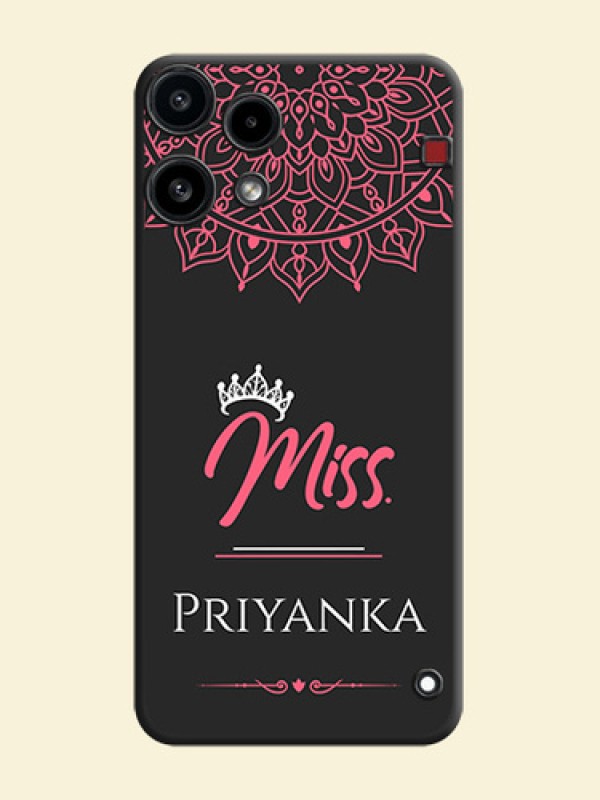 Mrs Name with Floral Design On Space Black Custom Soft Matte Mobile Back Cover - Nothing Phone 3A Lite 5G