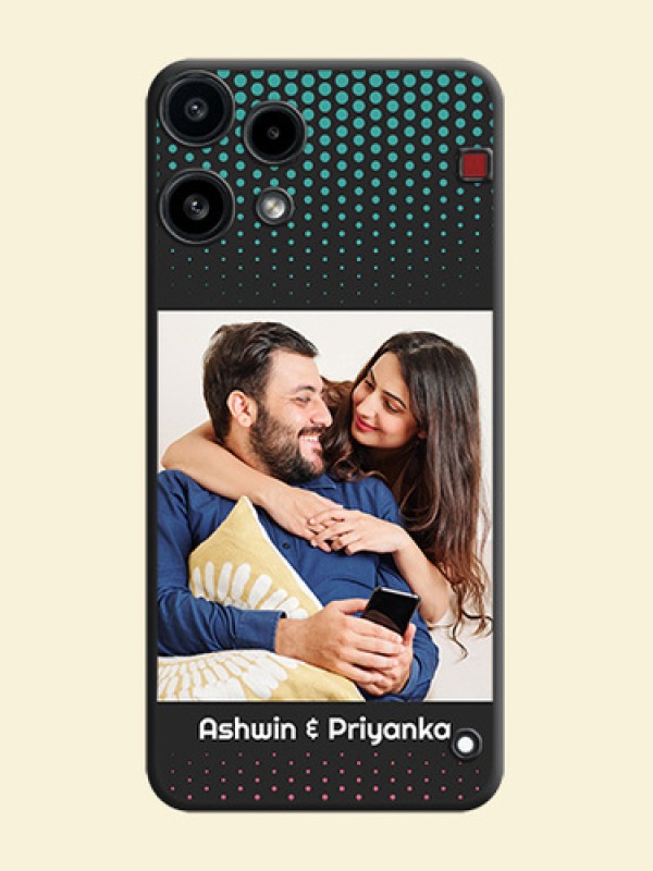 Faded Dots with Grunge Photo Frame and Text On Space Black Custom Soft Matte Mobile Back Cover - Nothing Phone 3A Lite 5G