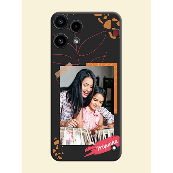 Orange Photo Frame On Space Black Custom Soft Matte Mobile Back Cover - Nothing Phone 3A Lite 5G Orange Photo Frame On Space Black Custom Soft Matte Mobile Back Cover - Nothing Phone 3A Lite 5G