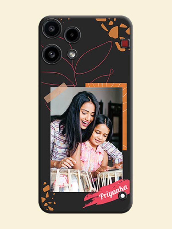 Orange Photo Frame On Space Black Custom Soft Matte Mobile Back Cover - Nothing Phone 3A Lite 5G
