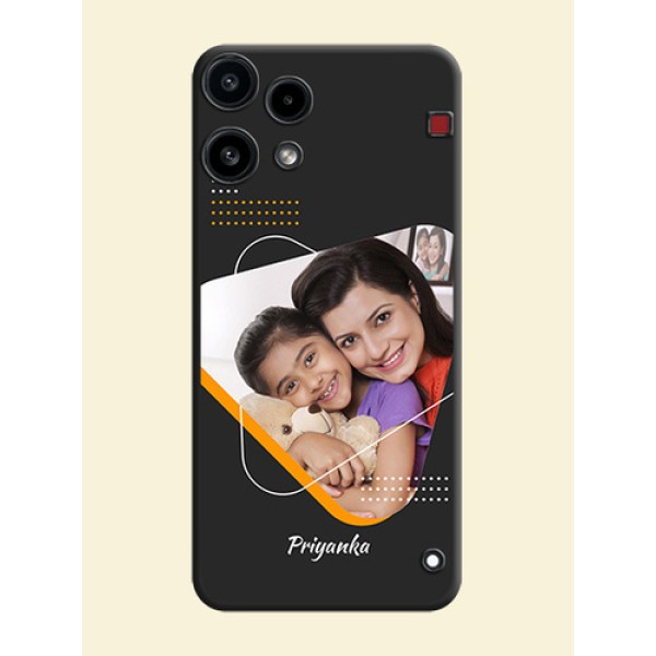 Yellow Triangle on Photo On Space Black Custom Soft Matte Mobile Back Cover - Nothing Phone 3A Lite 5G