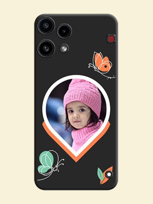Upload Pic With Simple Butterly Design On Space Black Custom Soft Matte Mobile Back Cover - Nothing Phone 3A Lite 5G