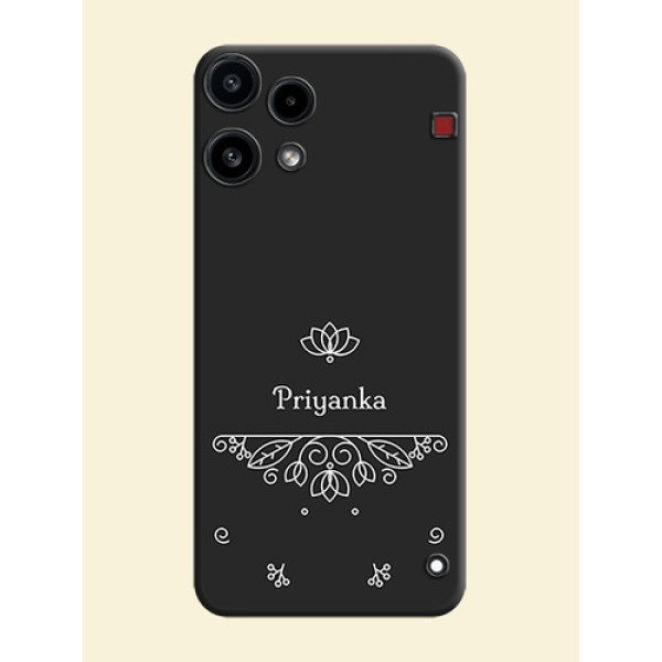 Lotus Garden Custom Text On Space Black Custom Soft Matte Mobile Back Cover - Nothing Phone 3A Lite 5G Lotus Garden Custom Text On Space Black Custom Soft Matte Mobile Back Cover - Nothing Phone 3A Lite 5G