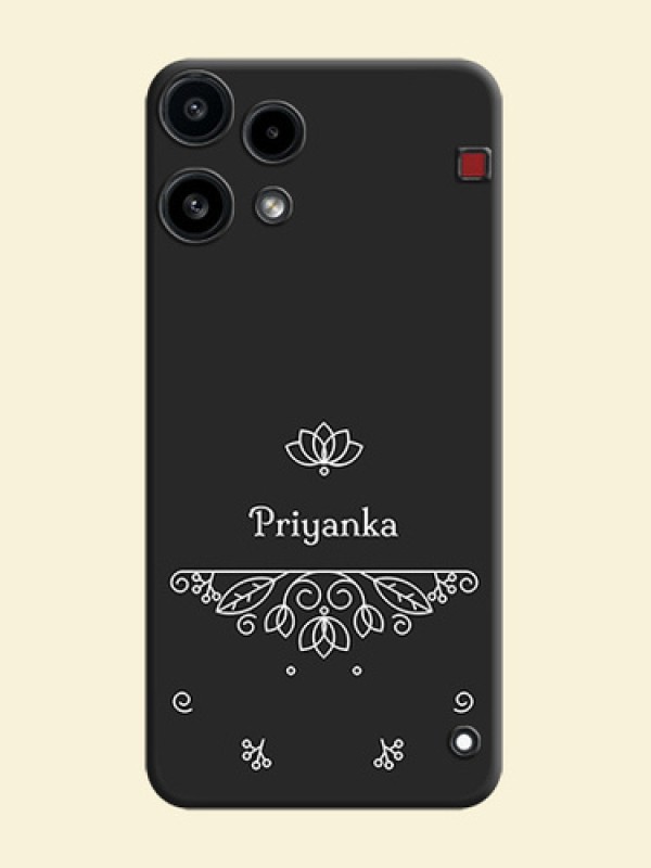 Lotus Garden Custom Text On Space Black Custom Soft Matte Mobile Back Cover - Nothing Phone 3A Lite 5G