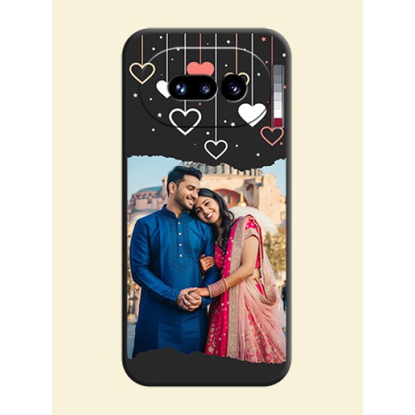 Love Hangings with Splash Wave Picture On Space Black Custom Soft Matte Mobile Back Cover - Nothing Phone 4A 5G
