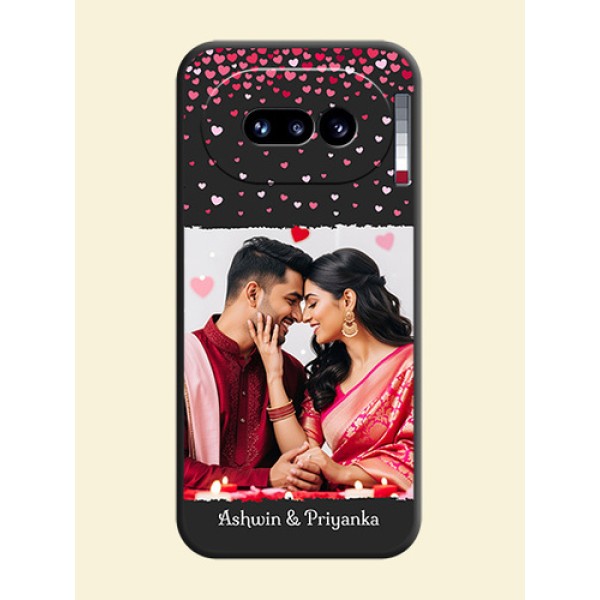 Fall in Love with Your Partner on Photo On Space Black Custom Soft Matte Mobile Back Cover - Nothing Phone 4A 5G Fall in Love with Your Partner on Photo On Space Black Custom Soft Matte Mobile Back Cover - Nothing Phone 4A 5G